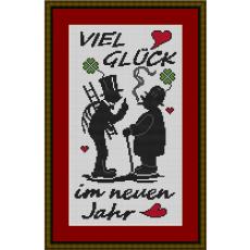 Stickvorlage Viel Glck im Neuen Jahr