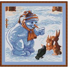 Stickpackung Schneemann