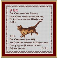 Stickvorlage ABC, die Katze...